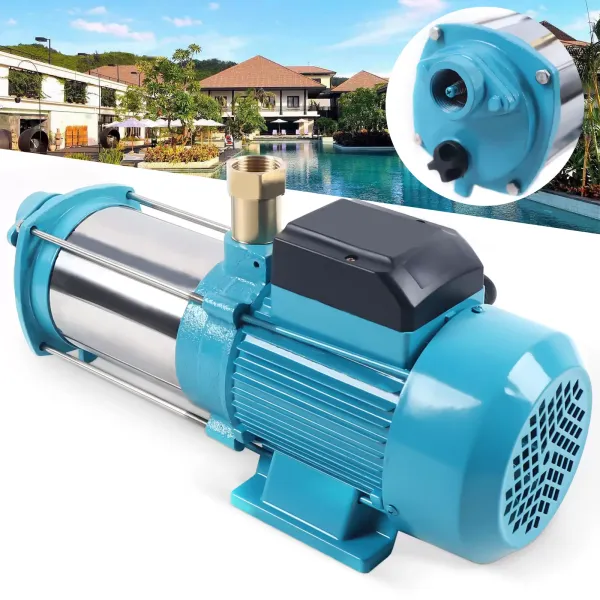 Centrifugaal tuinpomp IP44 1300 W 4000 l/u 2850 rpm met regelaar in RVS en gietijzer Centrifugaal tuinpomp IP44 1300 W 4000 l/u 2850 rpm met regelaar in RVS en gietijzer