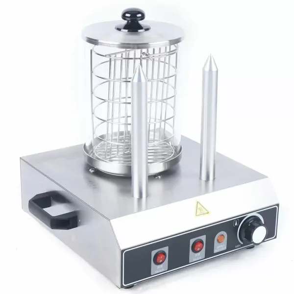 Professionele roestvrijstalen hotdogmachine met capaciteit voor worstjes en 2 broodjes voor restaurants, familiefeesten Professionele roestvrijstalen hotdogmachine met capaciteit voor worstjes en 2 broodjes voor restaurants, familiefeesten