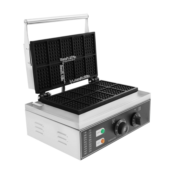 Elektrische Wafel Machine Rvs Wafelijzer 10 Raster Commerciële Wafelijzer Machine 1500W 50 ~ 300℃ Elektrische Wafel Machine Rvs Wafelijzer 10 Raster Commerciële Wafelijzer Machine 1500W 50 ~ 300℃