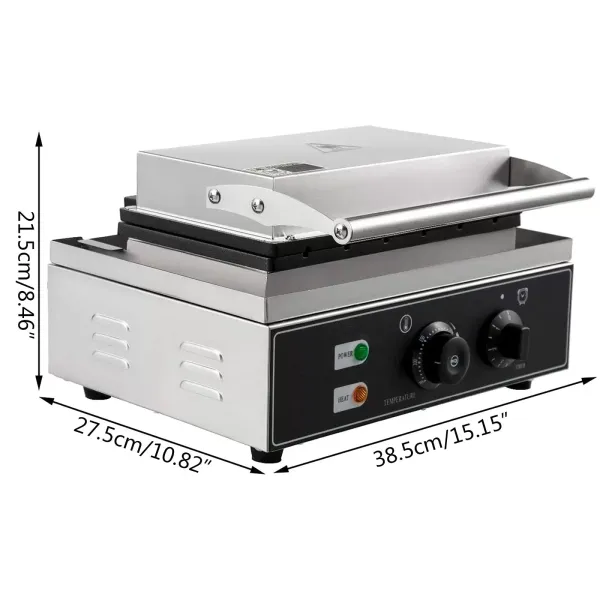 Elektrische Wafel Machine Rvs Wafelijzer 10 Raster Commerciële Wafelijzer Machine 1500W 50 ~ 300℃