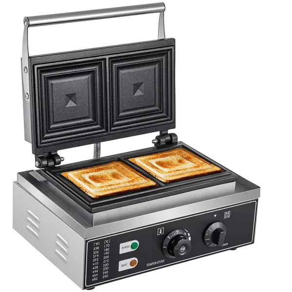 Commerciële tosti-ijzer - voor wafels, snacks, noten, elektrische grill - 1500 W - 50 ~ 300 °C