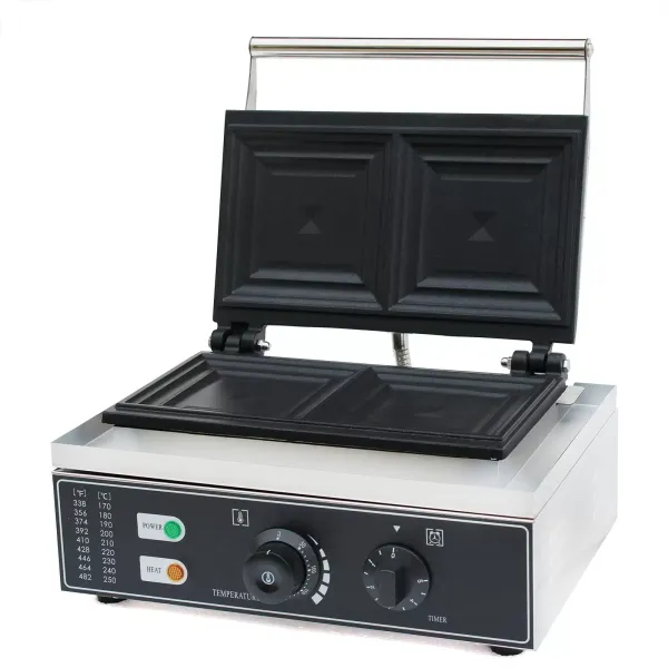 Commerciële tosti-ijzer - voor wafels, snacks, noten, elektrische grill - 1500 W - 50 ~ 300 °C
