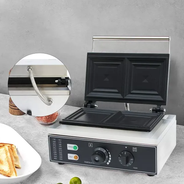 Commerciële tosti-ijzer - voor wafels, snacks, noten, elektrische grill - 1500 W - 50 ~ 300 °C