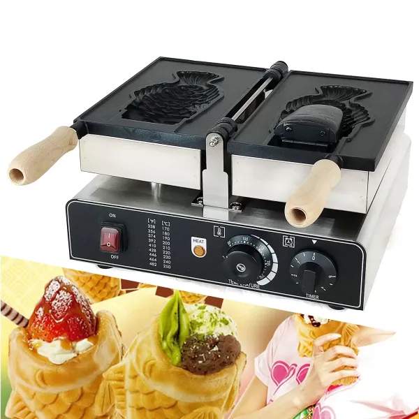 Wafelpan met antiaanbaklaag en visvorm aan 2 zijden - Japanse cakevorm van roestvrij staal