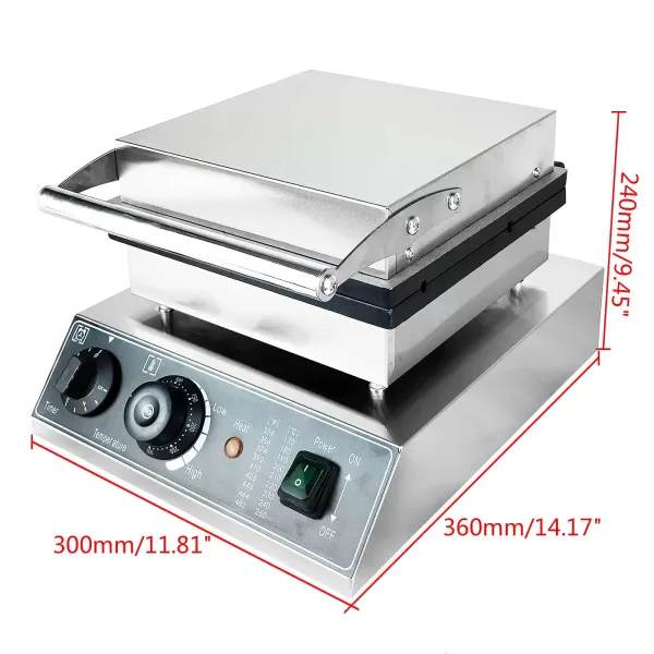 Commerciële elektrische wafelijzer, antiaanbaklaag met tarwehandvat - 1,7 kW Commerciële elektrische wafelijzer, antiaanbaklaag met tarwehandvat - 1,7 kW