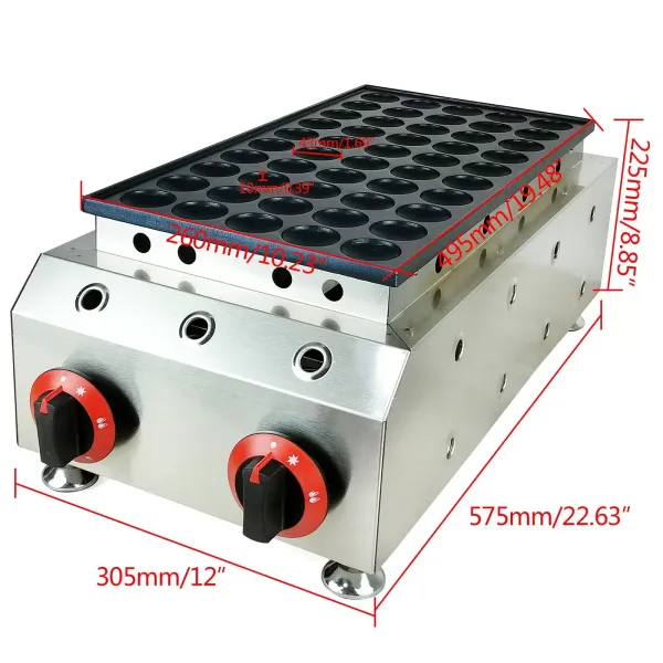 Aluminium wafelpan met antiaanbaklaag en tefloncoating 25/50 gaten voor zoetwaren en desserts 4,5 cm