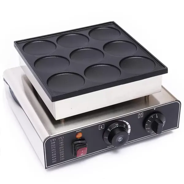 Elektrische crêpemaker Commerciële crêpemaker voor 9 Dorayaki, pannenkoeken (3,03 x 3,03 x 0,39 inch)