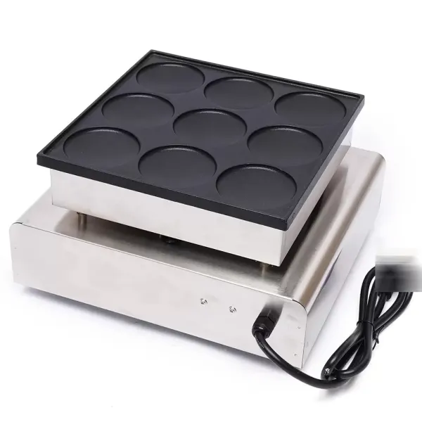 Elektrische crêpemaker Commerciële crêpemaker voor 9 Dorayaki, pannenkoeken (3,03 x 3,03 x 0,39 inch)