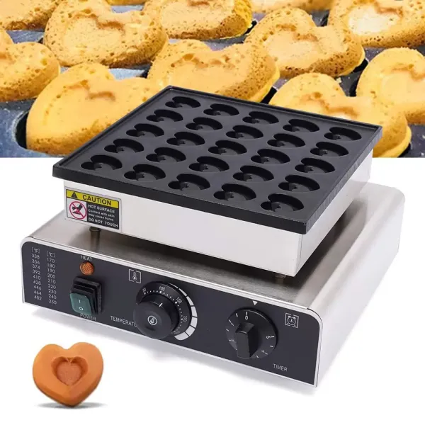 Professioneel RVS wafelijzer - 0,85 kW - met antiaanbaklaag - 25 stuks - Mini elektrische crêpemaker Professioneel RVS wafelijzer - 0,85 kW - met antiaanbaklaag - 25 stuks - Mini elektrische crêpemaker