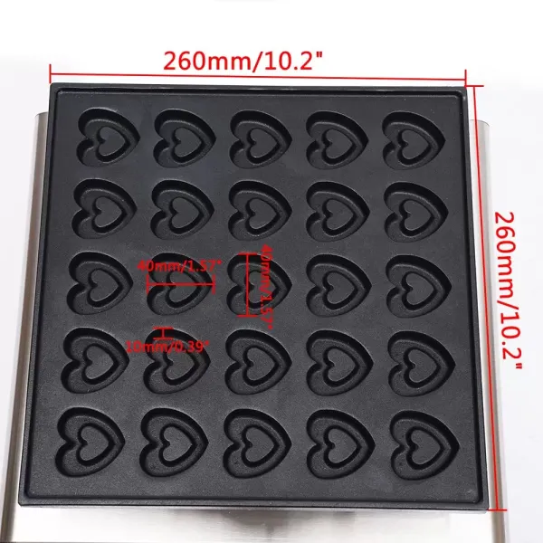 Professioneel RVS wafelijzer - 0,85 kW - met antiaanbaklaag - 25 stuks - Mini elektrische crêpemaker Professioneel RVS wafelijzer - 0,85 kW - met antiaanbaklaag - 25 stuks - Mini elektrische crêpemaker