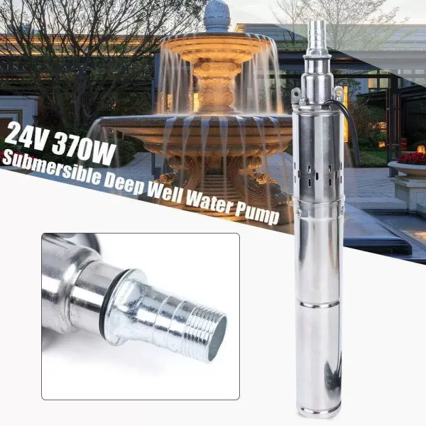 Zonne-waterpomp DC 24V 370W Dompelbare roestvrijstalen bronpomp 1,8 m³/H MAX 65m Dompelbare zonne-diepe put Zonne-waterpomp DC 24V 370W Dompelbare roestvrijstalen bronpomp 1,8 m³/H MAX 65m Dompelbare zonne-diepe put