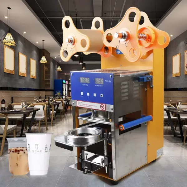 Handmatige bekersluitmachine - Sluitmachine - 600 kopjes/u - Met teller voor het sluiten van dranken - melkthee - ijs - hete koffie