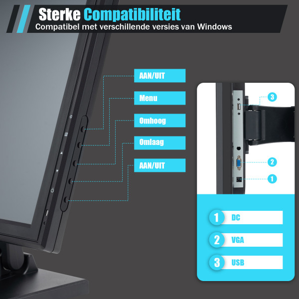 17" touchscreen - Ultra HD - 1280 x 1024 - LED-display met verkooppunten