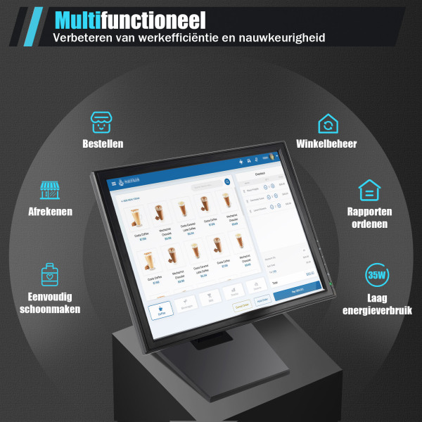 17" touchscreen - Ultra HD - 1280 x 1024 - LED-display met verkooppunten 17" touchscreen - Ultra HD - 1280 x 1024 - LED-display met verkooppunten