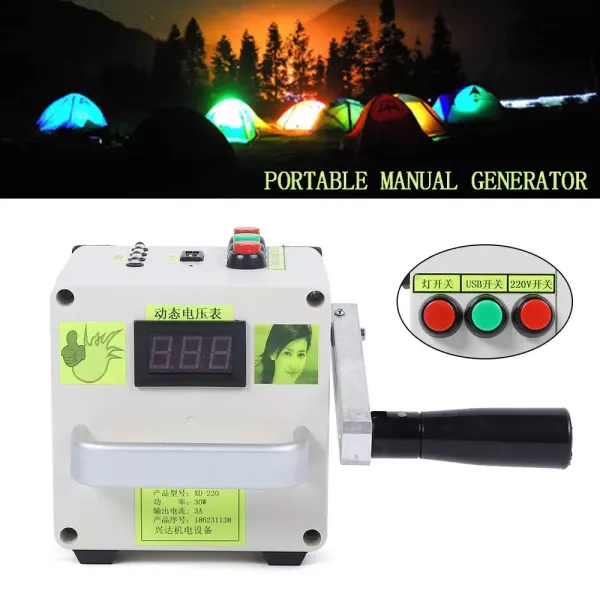 220V capacitieve handslingergenerator, kleine handslingergenerator nieuwe draagbare noodoplader