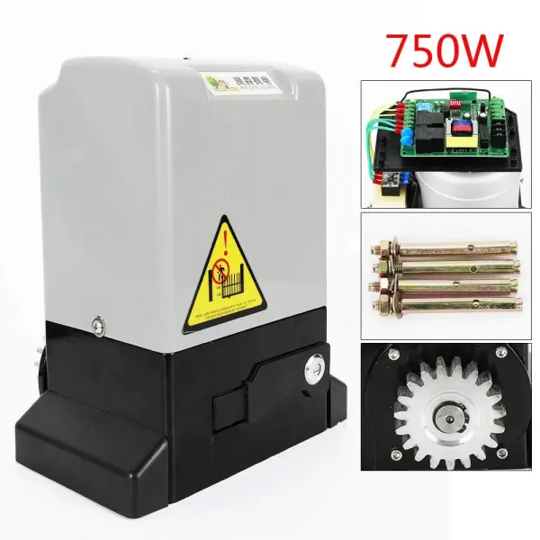 CNCEST 230V 750W 1800KG schuifdeurmotor elektrische garagedeur + 2 afstandsbedieningen