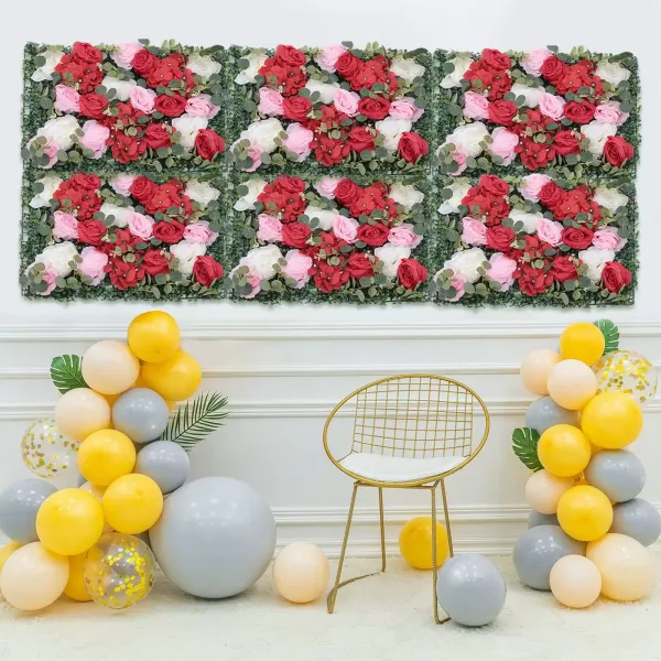 6 stuks bloem wandpaneel kunstbloem muur kunstplanten DIY bruiloft achtergrond wanddecoratie voor tuin bruiloft decor