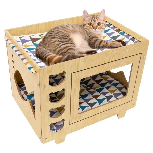 21,6*15,7*17,3in Kattenhuis, Huisdierenhuis voor Katten, Huisdierennest voor Vier Seizoenen - Bear Model