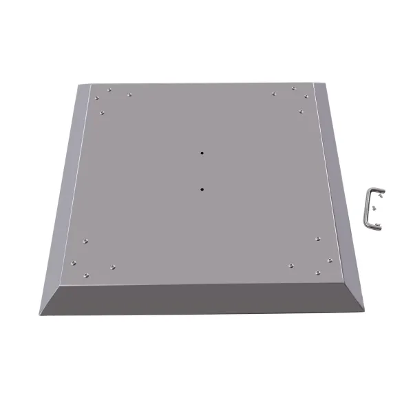 Hitteschild voor buitenvuurplaats, hitte naar beneden en naar buiten, roestvrij staal, met handvat Hitteschild voor buitenvuurplaats, hitte naar beneden en naar buiten, roestvrij staal, met handvat