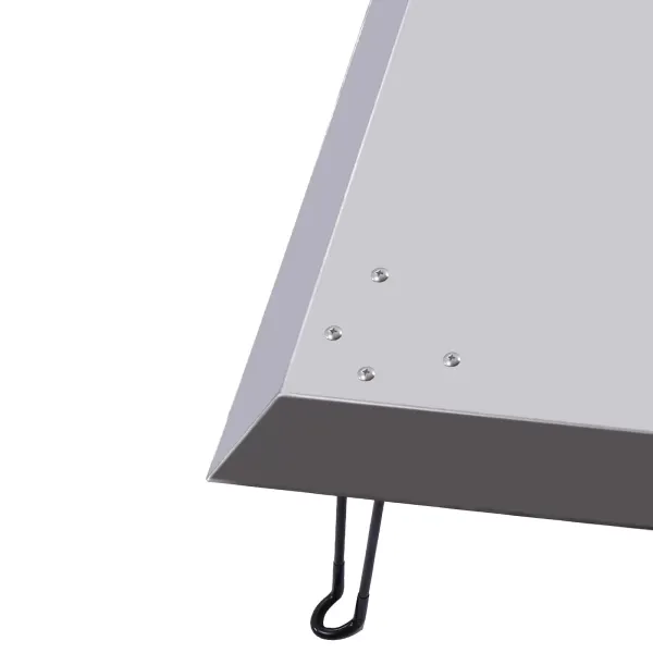 Hitteschild voor buitenvuurplaats, hitte naar beneden en naar buiten, roestvrij staal, met handvat