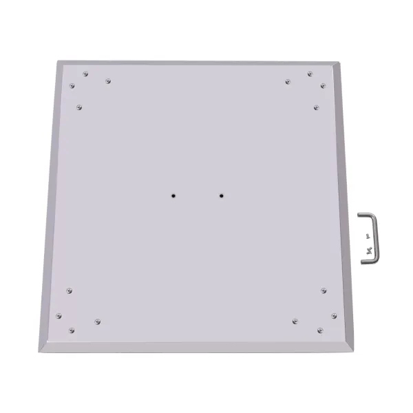 Hitteschild voor buitenvuurplaats, hitte naar beneden en naar buiten, roestvrij staal, met handvat Hitteschild voor buitenvuurplaats, hitte naar beneden en naar buiten, roestvrij staal, met handvat