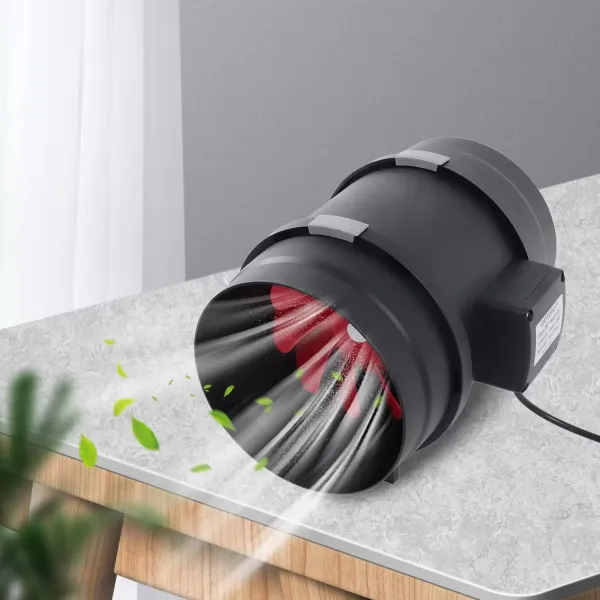 Inline-afzuigventilator met actief koolfilter voor plantententen kas 8"