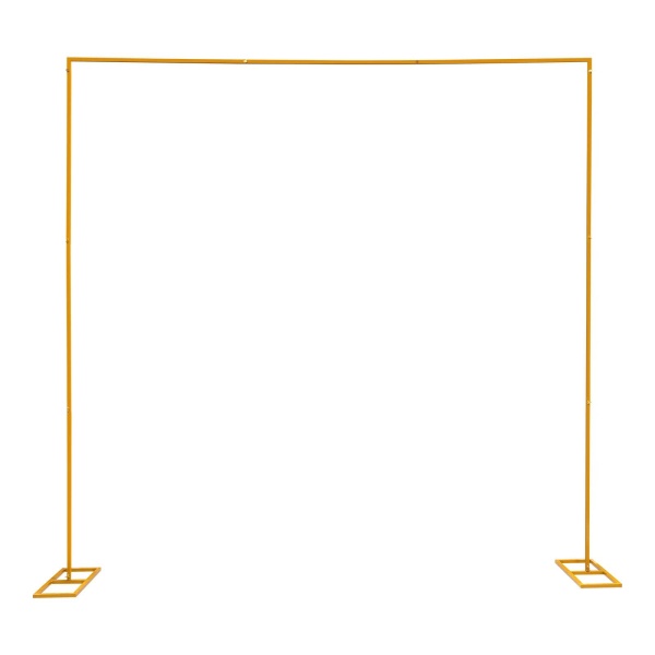 Bruiloftsboog voor deur, smeedijzeren achtergrond, decoratieve rekwisieten, 3x3m vierkante bloemboog, boogstandaard, voor tuin, goud