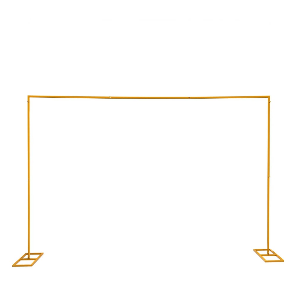 Bruiloftsboog voor deur, smeedijzeren achtergrond, decoratieve rekwisieten, 3x3m vierkante bloemboog, boogstandaard, voor tuin, goud