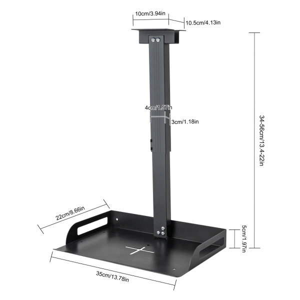 Universele projectorstandaard, in hoogte verstelbaar, 34-56 cm, ladegrootte: 35*22 cm, draagvermogen: 14 kg, zwart Universele projectorstandaard, in hoogte verstelbaar, 34-56 cm, ladegrootte: 35*22 cm, draagvermogen: 14 kg, zwart