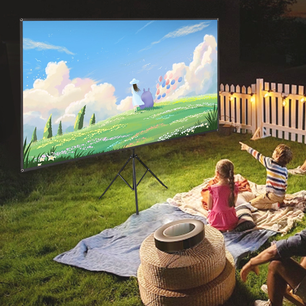 Projectiescherm met statief, draagbaar projectiescherm, 80 inch, 16:9, 4K HD-projectiescherm Projectiescherm met statief, draagbaar projectiescherm, 80 inch, 16:9, 4K HD-projectiescherm