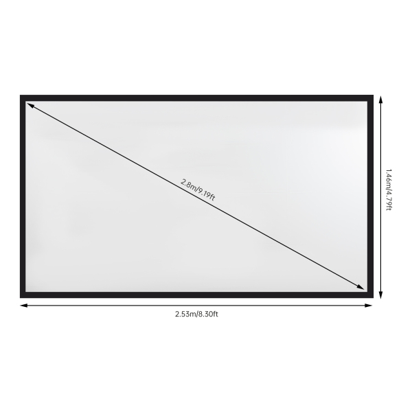 Groot projectiescherm 110 inch projector 16:9 projector aluminiumlegering frame groot oppervlak voor buitenvideoprojectoren thuis