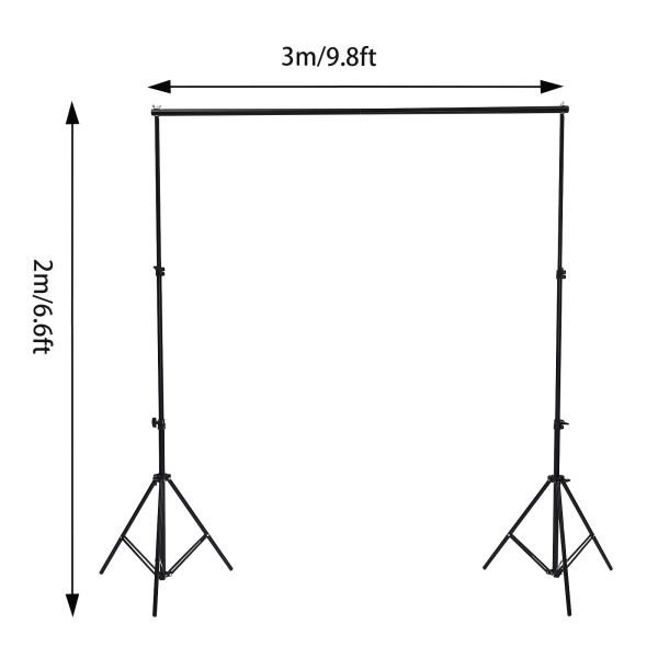 2*3m Achtergrondstandaard, Verstelbare Achtergrondstandaard, Achtergrondhouder voor Newborn Fotografie, Product Shooting