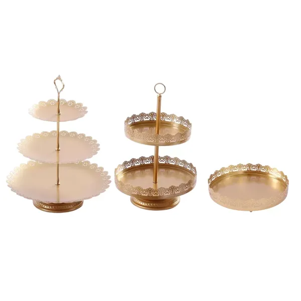 Set van 8 gouden taartstandaards voor dessert- en bruiloftsfeestdecoratie Set van 8 gouden taartstandaards voor dessert- en bruiloftsfeestdecoratie