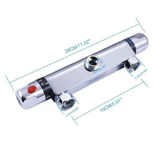 Thermostatische douchemengkraan - Opbouwmontage - 20 tot 50°C - Chroom