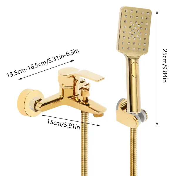 Goud Thermostatisch Douchesysteem Messing Regendouche met in hoogte verstelbare muurbeugel Goud Thermostatisch Douchesysteem Messing Regendouche met in hoogte verstelbare muurbeugel