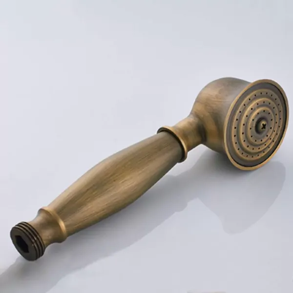 Antiek koperen doucheset met verstelbare douchekop van 75-120 cm met plank