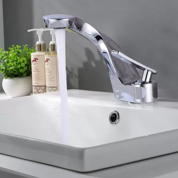 Moderne messing chroom wastafelkraan voor badkamer