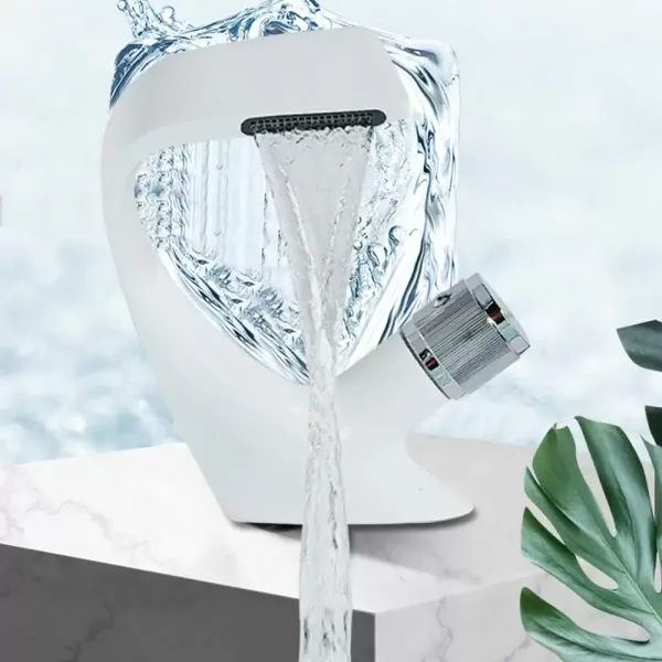 Waterval wastafelkraan - ééngreepsmengkraan - directe verwarming - met warm- en koudwaterslangen