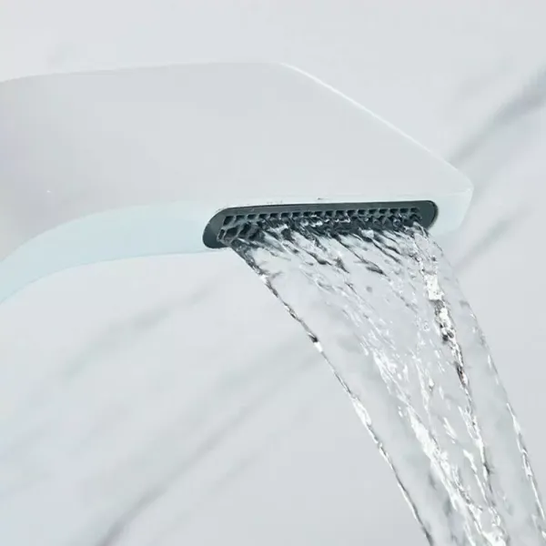 Waterval wastafelkraan - ééngreepsmengkraan - directe verwarming - met warm- en koudwaterslangen