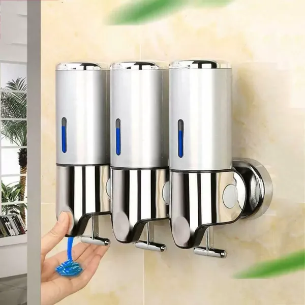 3-pack wandgemonteerde zeepdispenser, 500 ml zeepdispenser voor badkamer, keuken, kantoor, school, hotel