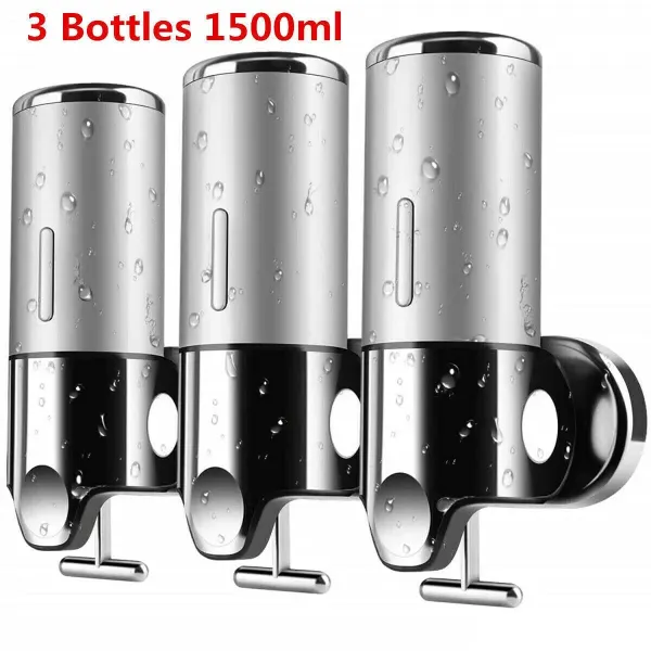 3-pack wandgemonteerde zeepdispenser, 500 ml zeepdispenser voor badkamer, keuken, kantoor, school, hotel