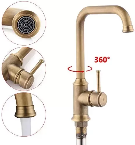 360° roterende kraan keuken badkamer keukenkranen messing kranen spoelbak retro 360° roterende kraan keuken badkamer keukenkranen messing kranen spoelbak retro