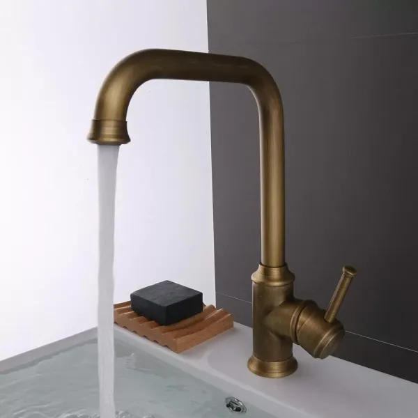 360° roterende kraan keuken badkamer keukenkranen messing kranen spoelbak retro