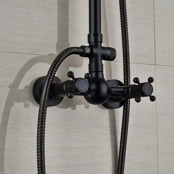 8" retro douchezuil - Met douchekop - Hoogte verstelbaar van 80 tot 120 cm 8" retro douchezuil - Met douchekop - Hoogte verstelbaar van 80 tot 120 cm