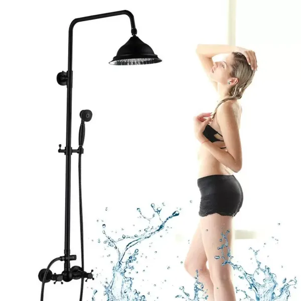 8" retro douchezuil - Met douchekop - Hoogte verstelbaar van 80 tot 120 cm 8" retro douchezuil - Met douchekop - Hoogte verstelbaar van 80 tot 120 cm