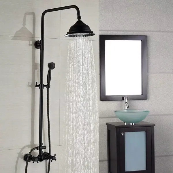 8" retro douchezuil - Met douchekop - Hoogte verstelbaar van 80 tot 120 cm 8" retro douchezuil - Met douchekop - Hoogte verstelbaar van 80 tot 120 cm