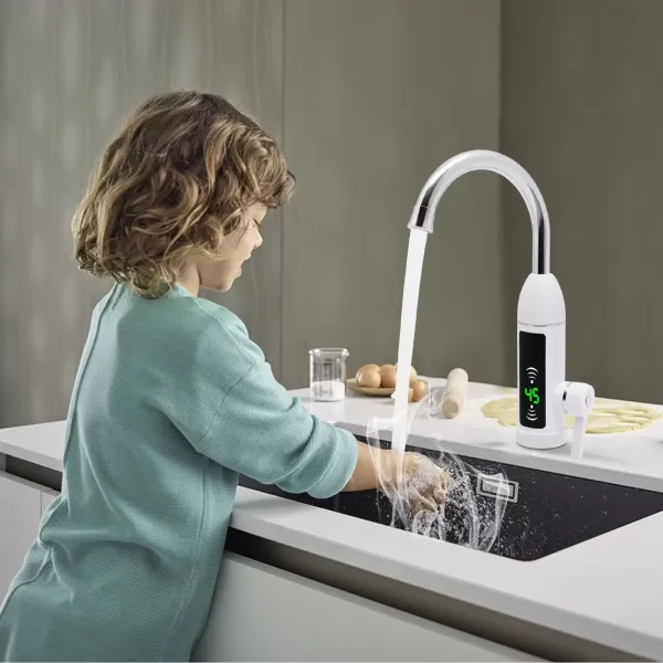 3000W 220V 360° elektrische kraan met LED digitale temperatuurweergave Instant warmwaterboiler