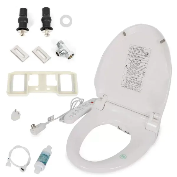 Premium toiletbril - Wit - Antibacterieel - Elektrisch verwarmde zitting - Dubbele sproeiers Hygiënisch wassen