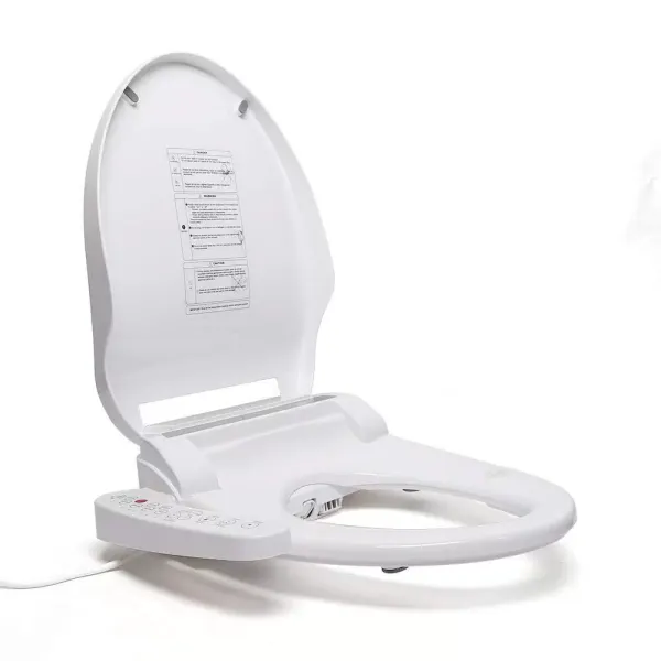 Elektrische bidetzitting Smart toiletdeksel met mondstuk Verwarmde zitting Bidetopzetstuk Toiletzitting Wit