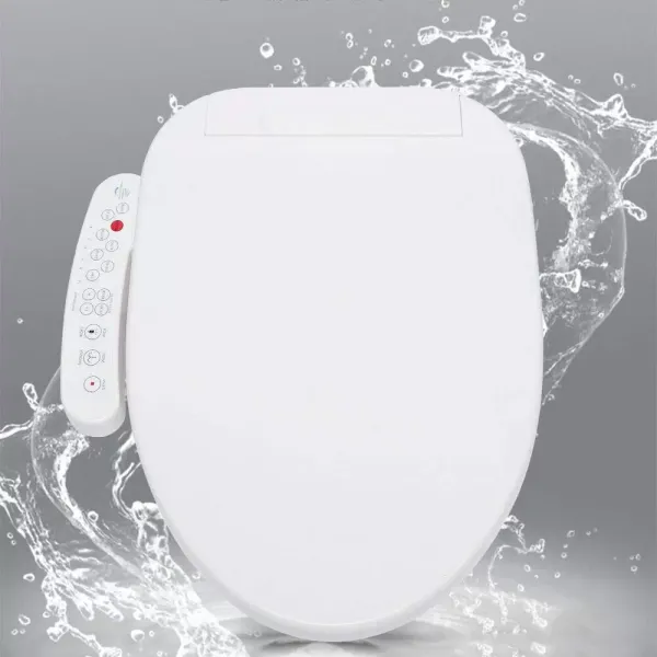 Elektrische bidetzitting Smart toiletdeksel met mondstuk Verwarmde zitting Bidetopzetstuk Toiletzitting Wit